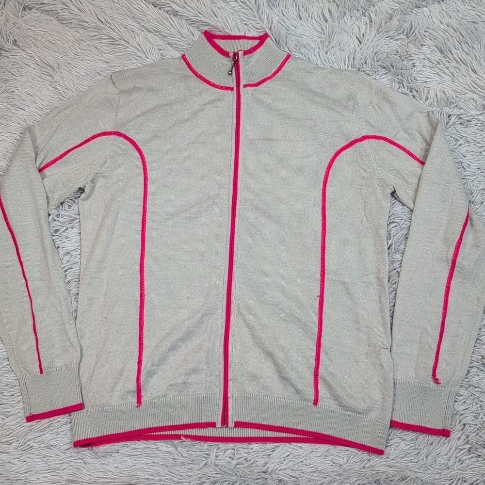 Cabela's Sweatshirt Womens M Gray Merino Wool Blend Gorpcore Zip Up Lightweight